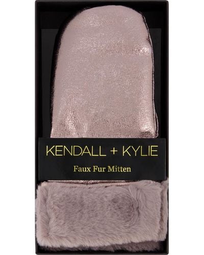 Kendall + Kylie Solid Metallic Mittens - Black
