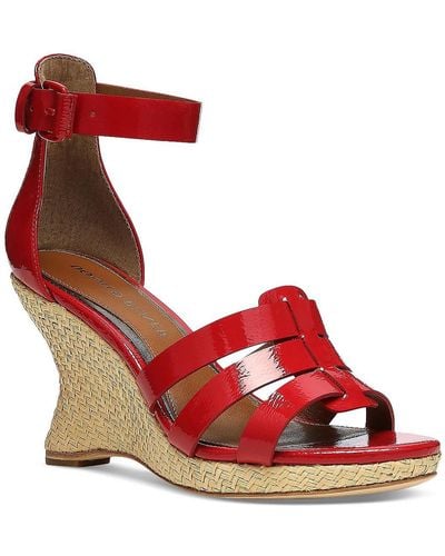 Donald J Pliner Trixee Patent Leather Caged Espadrilles - Red