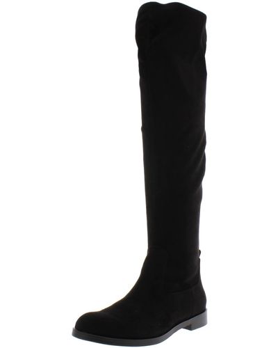 Kenneth Cole Wind-y Faux Suede Tall Over-the-knee Boots - Black