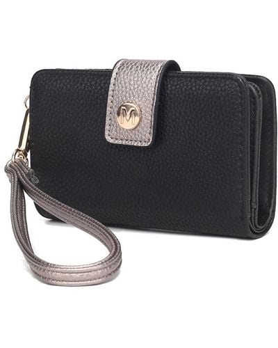MKF Collection by Mia K Shira Color Block Vegan Leather Wallet With Wristlet By Mia K - Black