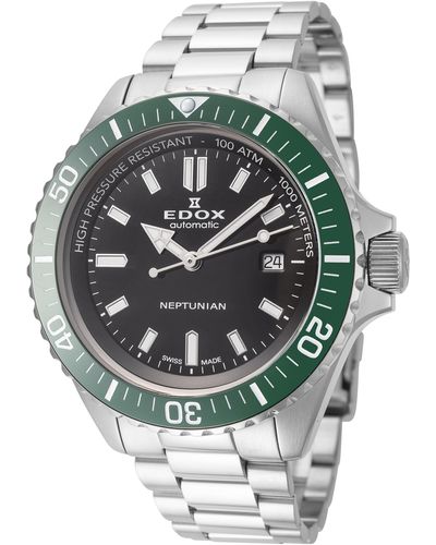 Edox Neptunian 44mm Automatic Watch - Metallic
