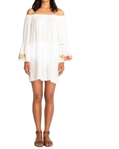 Johnny Was Casey Bell Sleeve Tunic Coverup - White