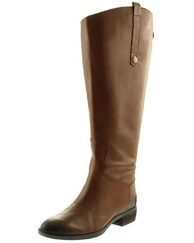 Sam Edelman Penny 2 Leather Wide Calf Riding Boots - Brown