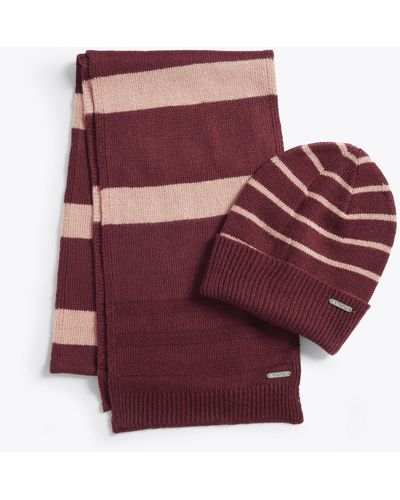 Nautica Striped Thermal Hat And Scarf Set - Multicolor