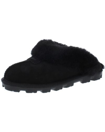 UGG Coquette Suede Lined Mule Slippers - Black