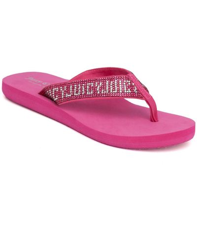 Juicy Couture Shockwave Rhinestone Toe-post Flip-flops - Pink