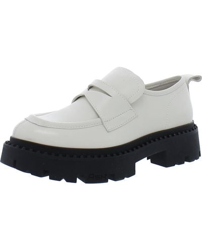 Ash Genial Leather lugged Sole Loafers - White