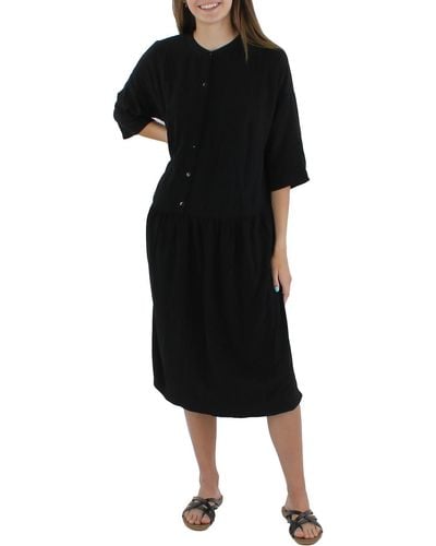Eileen Fisher Drop Waist Shirtdress - Black