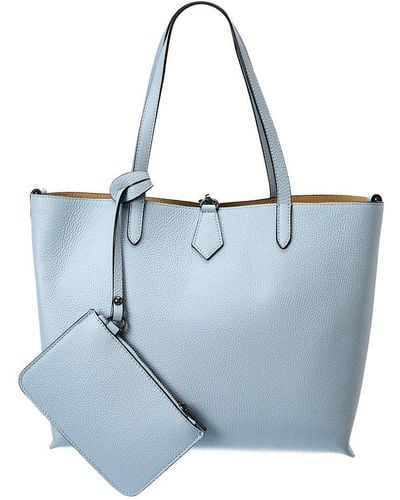 Italian Leather Shoulder Bag - Blue