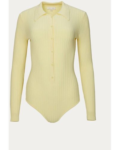 Ronny Kobo Cyndie Knit Bodysuit - Yellow