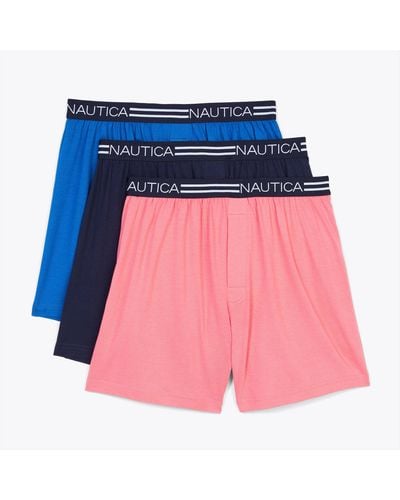 Nautica Solid Knit Boxers - Blue