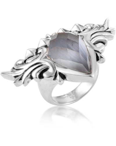 Stephen Webster Superstud Baroque Sterling Silver Cat's Eye & Quartz Ring - Metallic