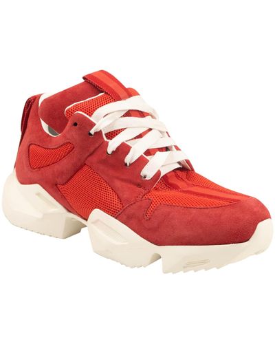 Unravel Project Red Lace Up Sneakers