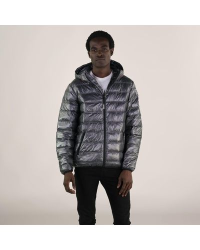 Members Only Zip Front Puffer Jacket - Gray