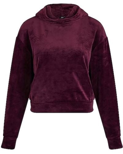 Juicy Couture Velour Cropped Pullover Top - Purple