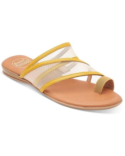 Andre Assous Nina Mesh Padded Insole Wedge Sandals - Yellow