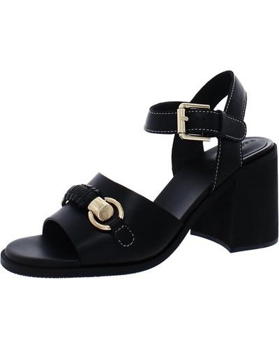 See By Chloé Leather Slingback Heels - Black