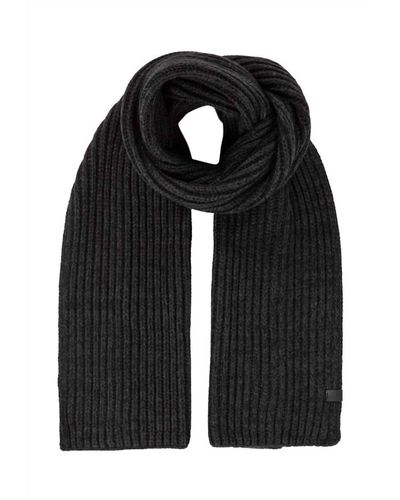 Bickley + Mitchell Bi-color Cable Knit Scarf - Black