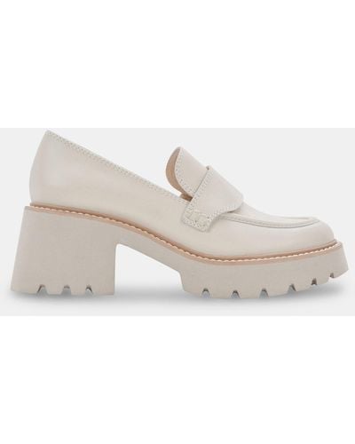 Dolce Vita Halona Loafers Ivory Leather - White