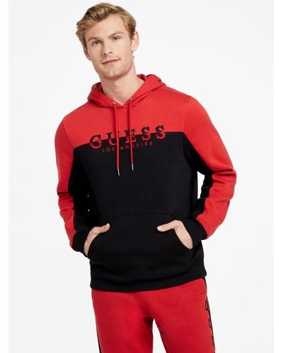 Guess Factory Eco Marcus Color-block Hoodie - Red