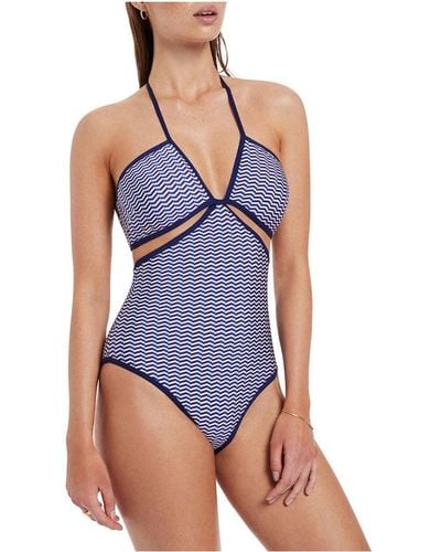 Jets by Jessika Allen Amoudi Cut Out One Piece Swimsuit - Blue