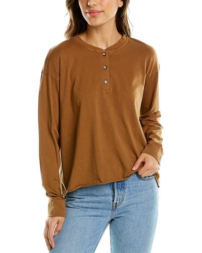 DONNI. Light Henley T-shirt - Brown