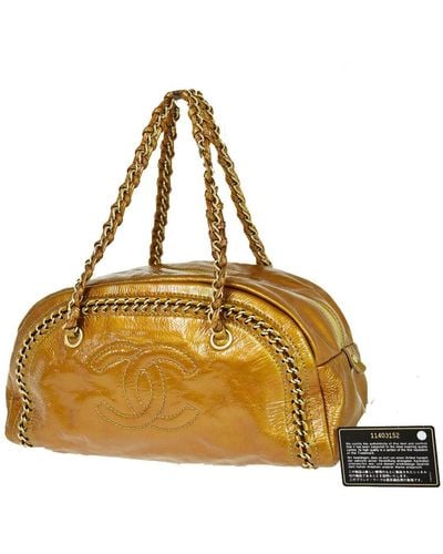 Chanel Luxury Line Patent Leather Shoulder Bag (pre-owned) - Metallic