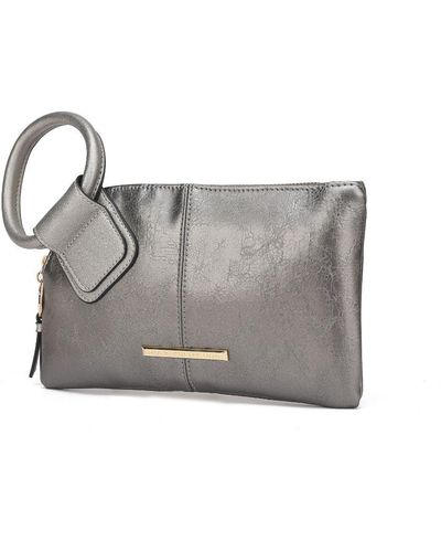 MKF Collection by Mia K Simone Vegan Leather Clutch/wristlet For - Gray