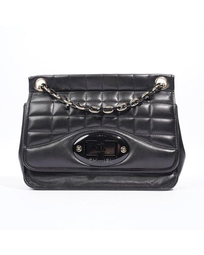 Chanel Chain Flap Leather Crossbody Bag - Black