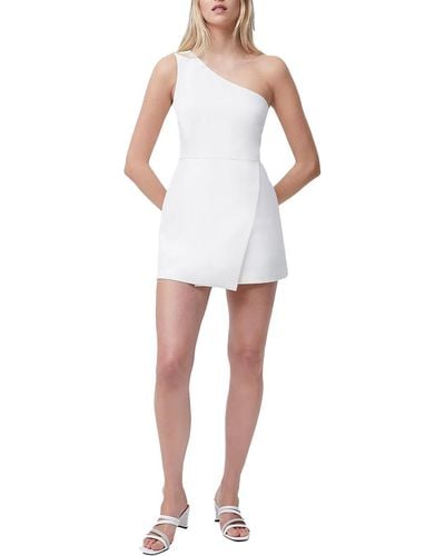 French Connection One Shoulder Mini Cocktail And Party Dress - White