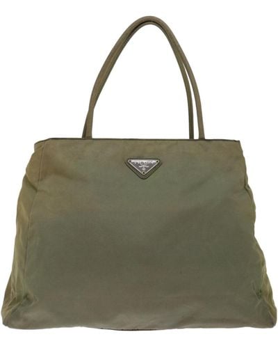 Prada Tessuto Synthetic Tote Bag (pre-owned) - Green