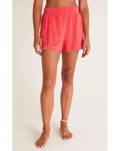 Z Supply Vacay Loop Terry Short - Red