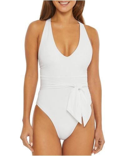 Becca Solid Polyester One-piece Swimsuit - White