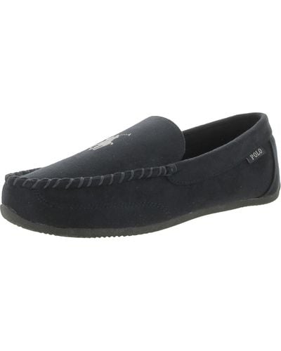Polo Ralph Lauren Faux Suede Comfort Loafer Slippers - Black