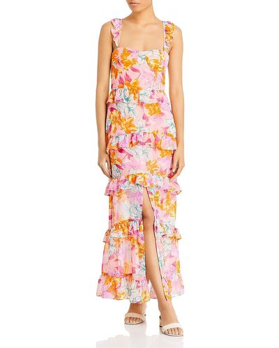 Wayf With Love Floral Tiered Maxi Dress - White