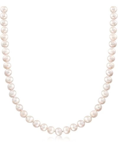 Ross-Simons 6-7mm Cultured Pearl Necklace - Metallic