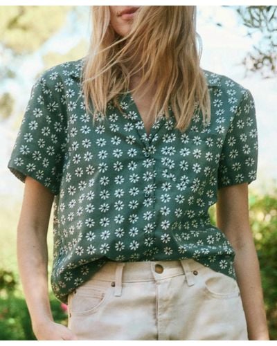 The Great The Tourist Top In Palm Leaf Bandana Floral - Green