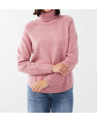 Fdj Cowl Neck Long Sleeve Sweater - Pink