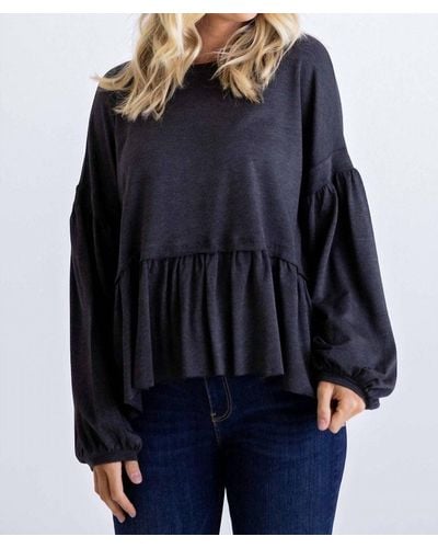 Karlie Knit Oversize Top - Black