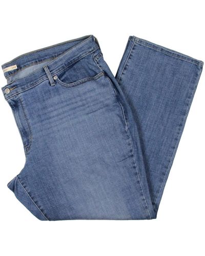 Levi's Plus Denim Light Wash Straight Leg Jeans - Blue