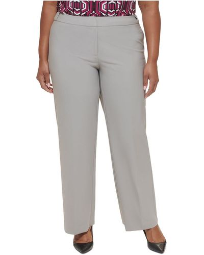 Calvin Klein Plus Suit Separate Office Dress Pants - Gray