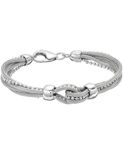MAX + STONE Sterling Mesh Bracelets With Lobster Claw Clasp 7.5 Inch - Metallic