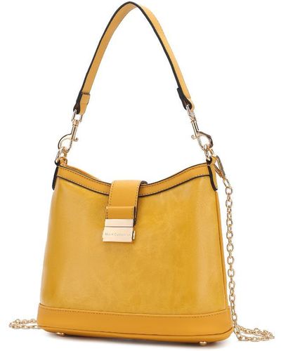 MKF Collection by Mia K Pilar Vegan Leather Shoulder Handbag - Yellow