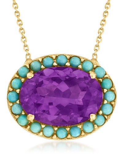 Ross-Simons Amethyst And Turquoise Necklace - Pink