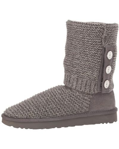UGG Purl Cardy Knit Charcoal 1094949-chrc - Gray