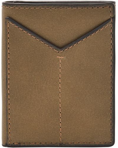 Fossil Jayden Leather Trifold - Green