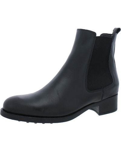 La Canadienne Faux Leather Round Toe Ankle Boots - Black