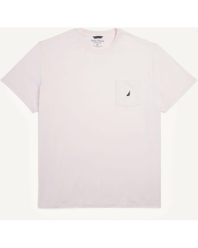 Nautica Big & Tall Pocket Crewneck T-shirt - Pink
