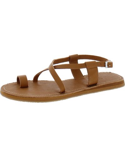 Hari Mari Leather Toe-loop Slingback Sandals - Brown