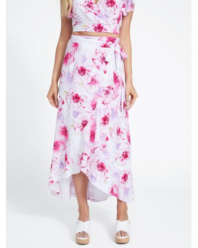 Guess Factory Didi Maxi Wrap Skirt - Pink